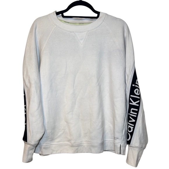 Calvin Klein White and Black Crewneck Sweatshirt Size Large - Picture 1 of 11